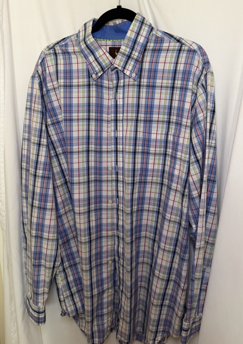 TailorByrd Collection Shirt Mens 2XL Multicolor Plaid Long Sleeve Dress